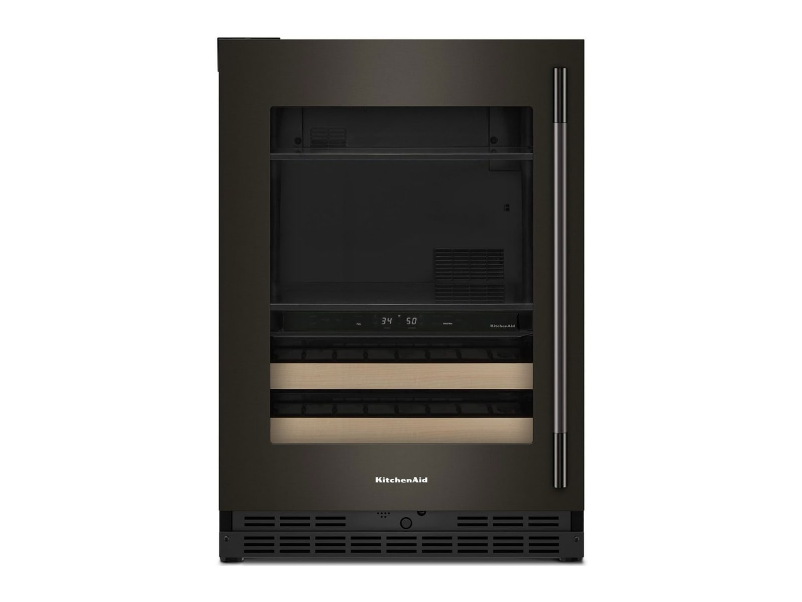 KitchenAid - 4.89 Cu. Ft. Beverage Center Left Hinge 24-Inch Wide Black Ore Frame Wine Coolers