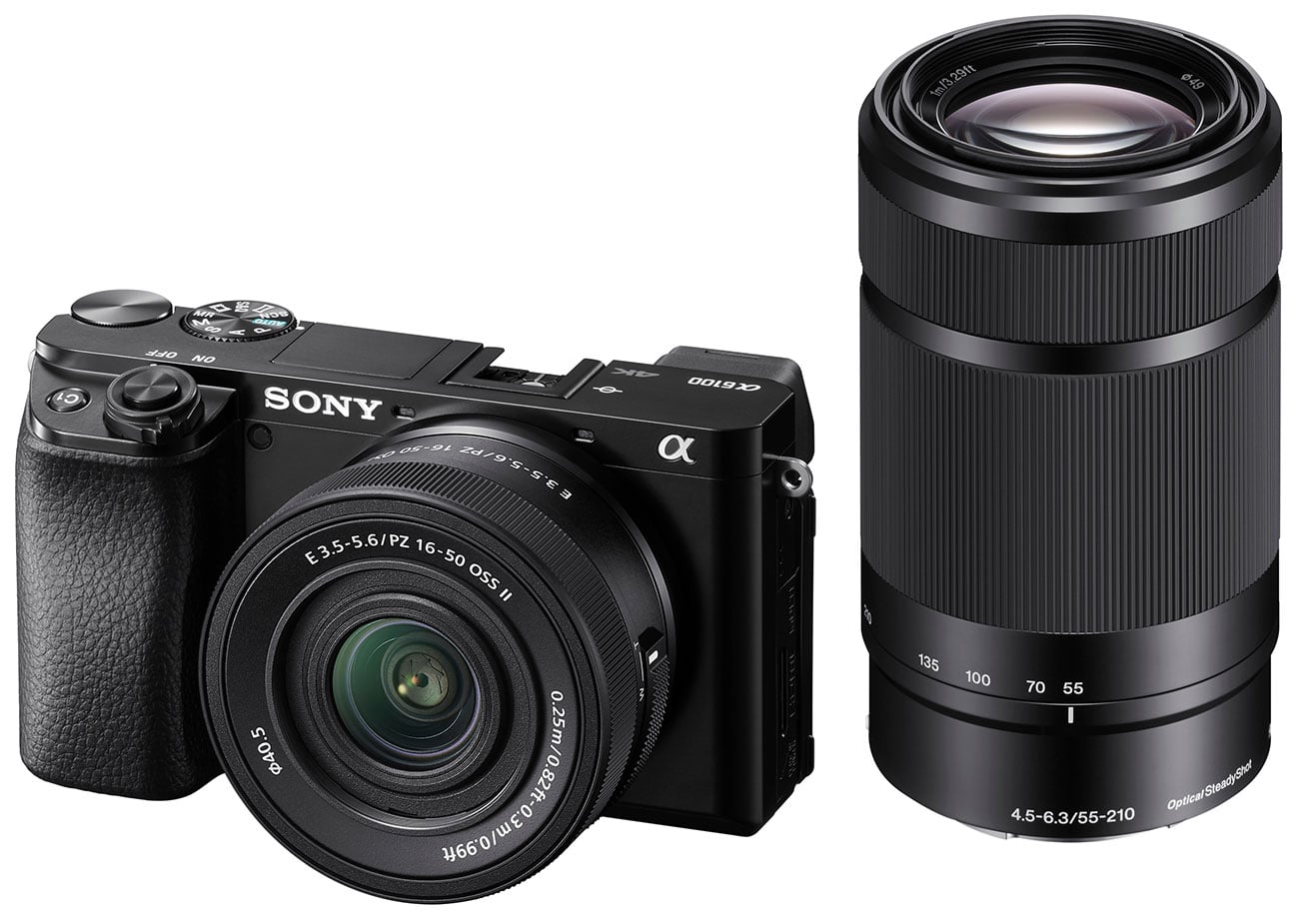 Sony - ILCE6100XB 24.2 MP Mirrorless Cameras Lens Kit - Black