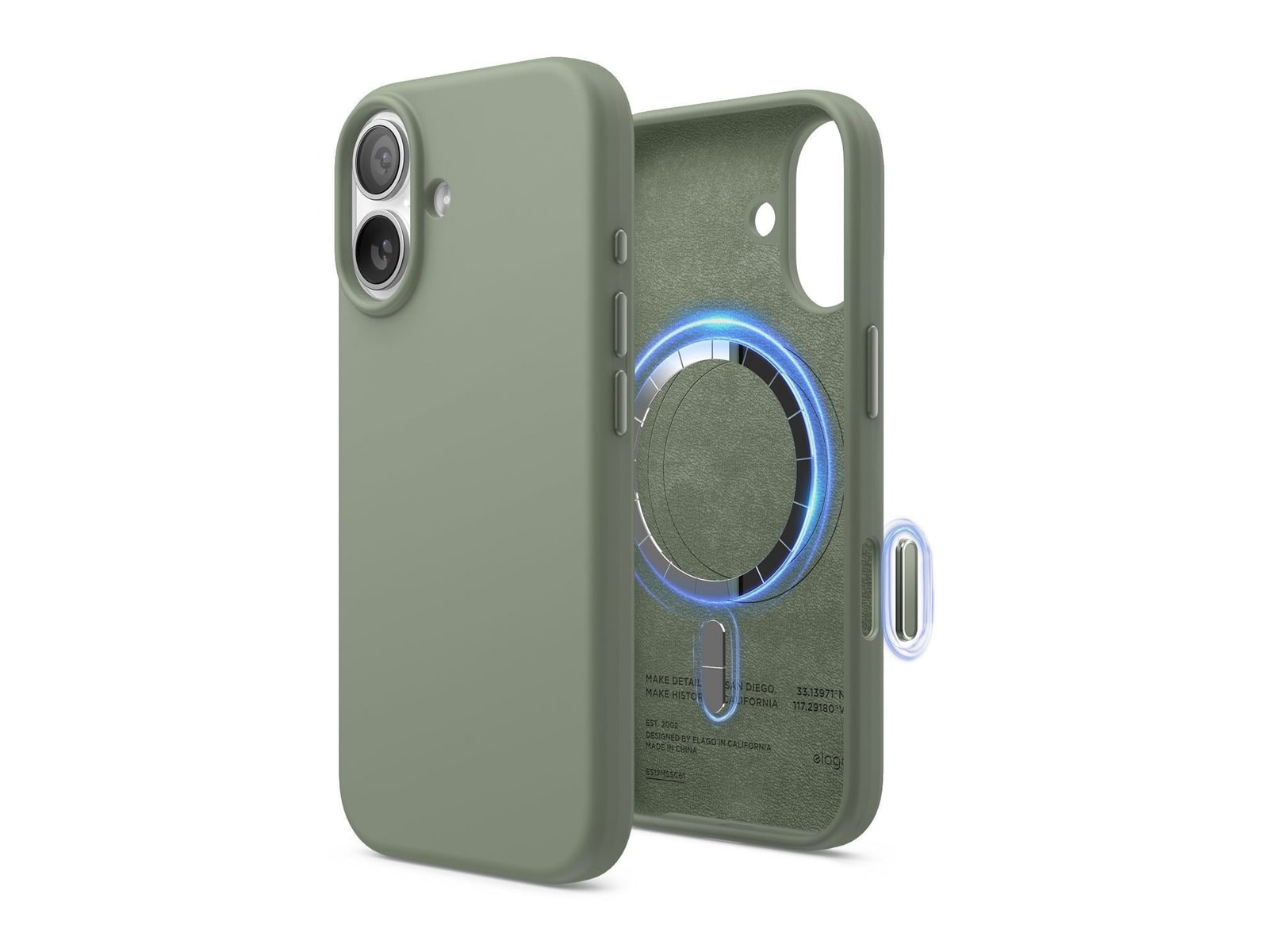 elago - MagSafe Silicone Case - iPhone 17 - Khaki Green