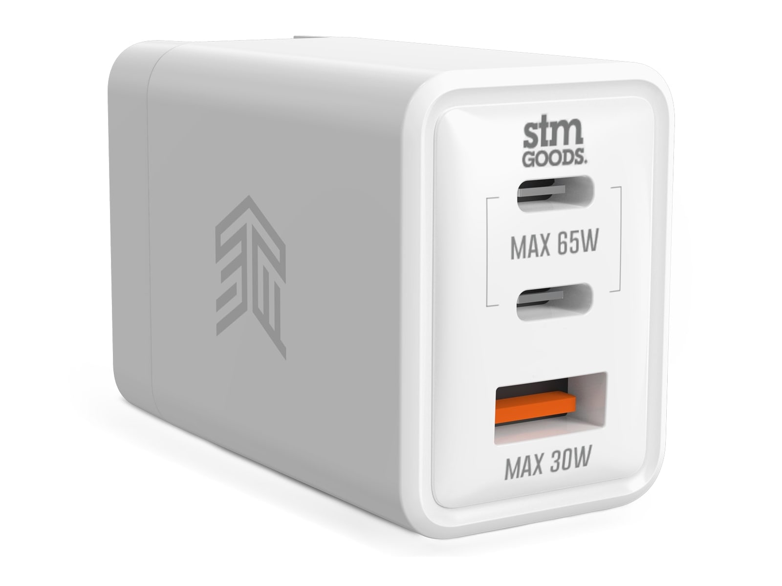 STM Goods - 65W Three PORT USB-C/A Universal Travel Power Adapter White Wall Chargers