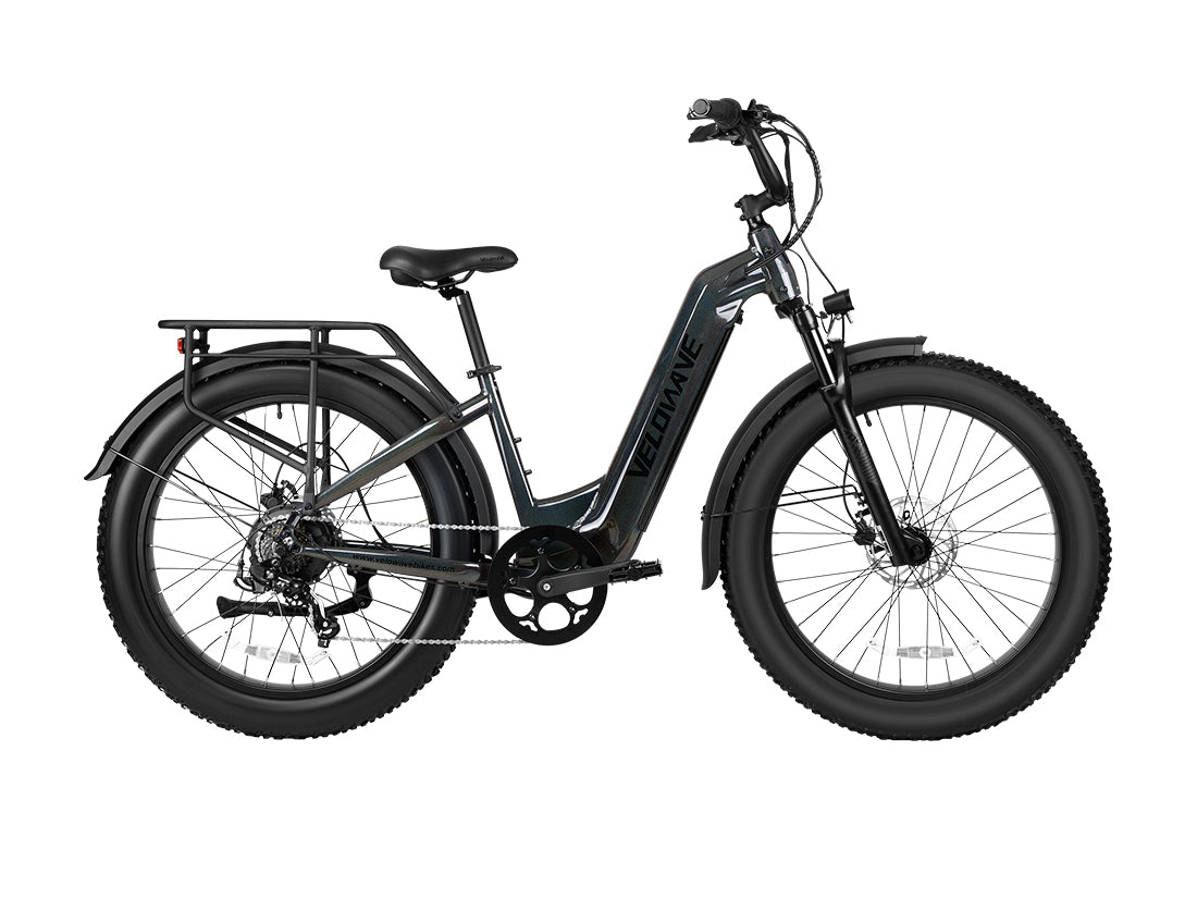 Velowave - Ranger Step-Thru 3.0 Shiny Black Electric Bikes