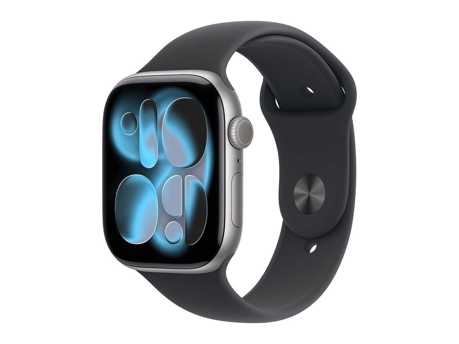 Apple - Apple Watch Series 11 (GPS) 46mm Space Gray Aluminum Case with Black Sport Band - S/M - Space Gray