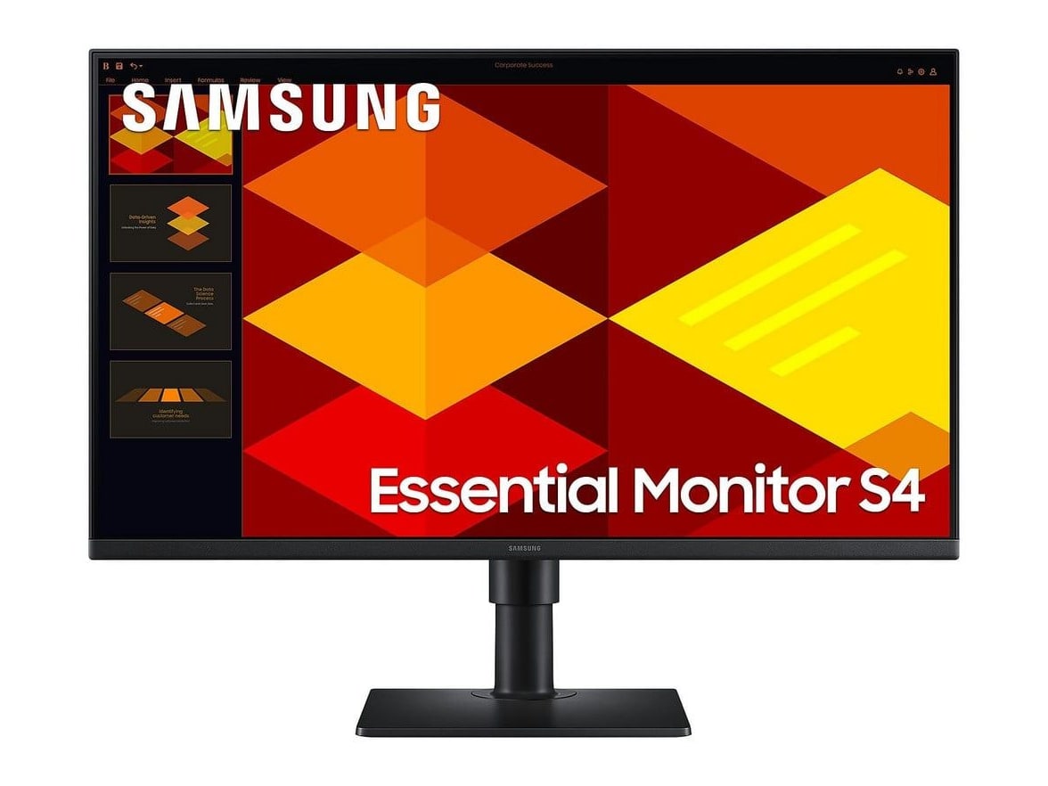 Samsung - 27" Essential Monitor S4 S27D408GE Full HD 100Hz Professional Monitors - Black