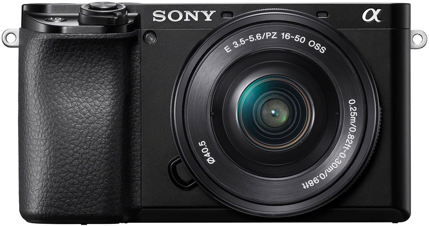 Sony - ILCE6100K 24.6 MP Mirrorless Cameras Lens Kit - Black