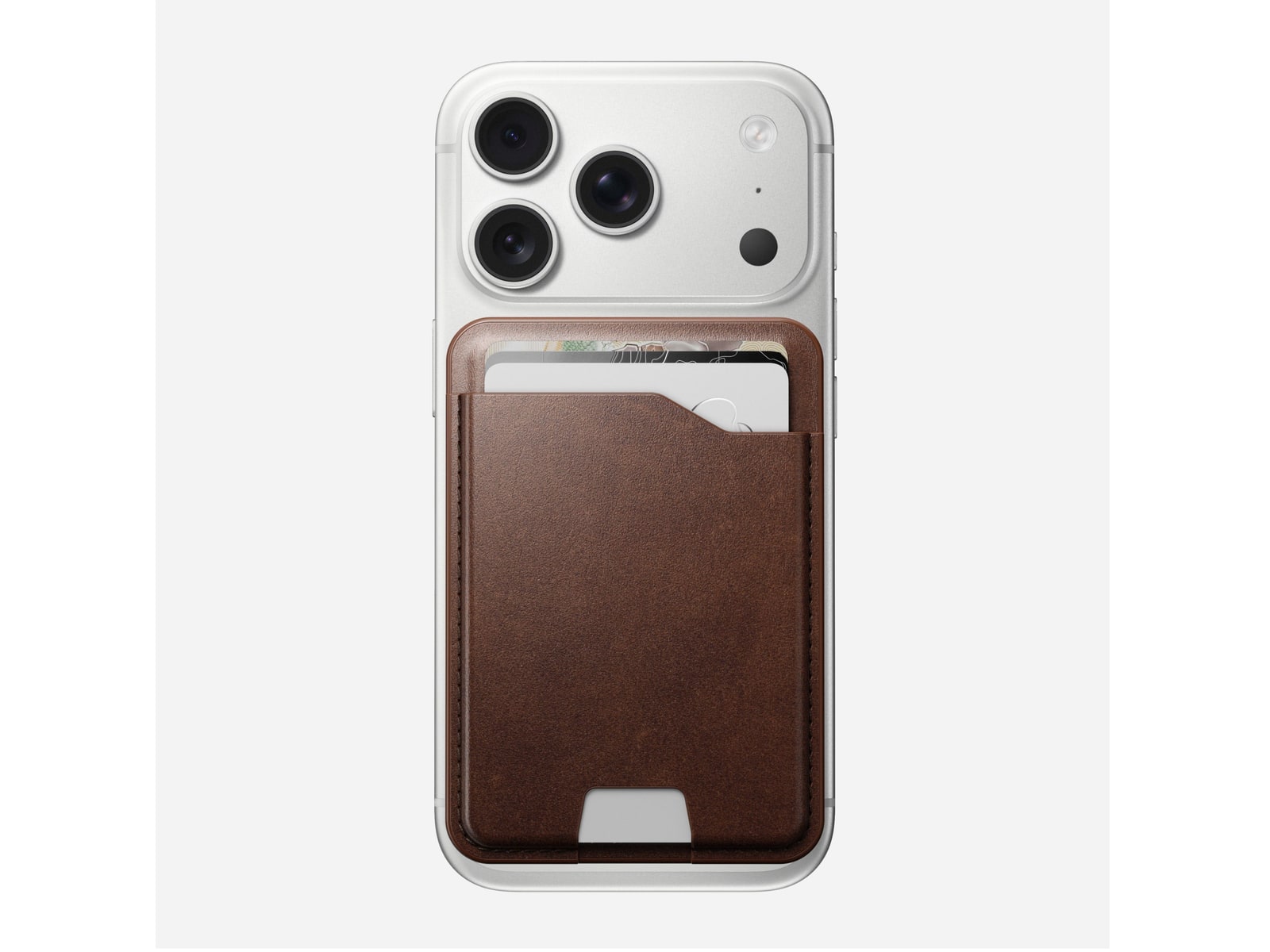 Nomad - Leather Mag Wallet with Find My Tracking - Rustic Brown - Horween