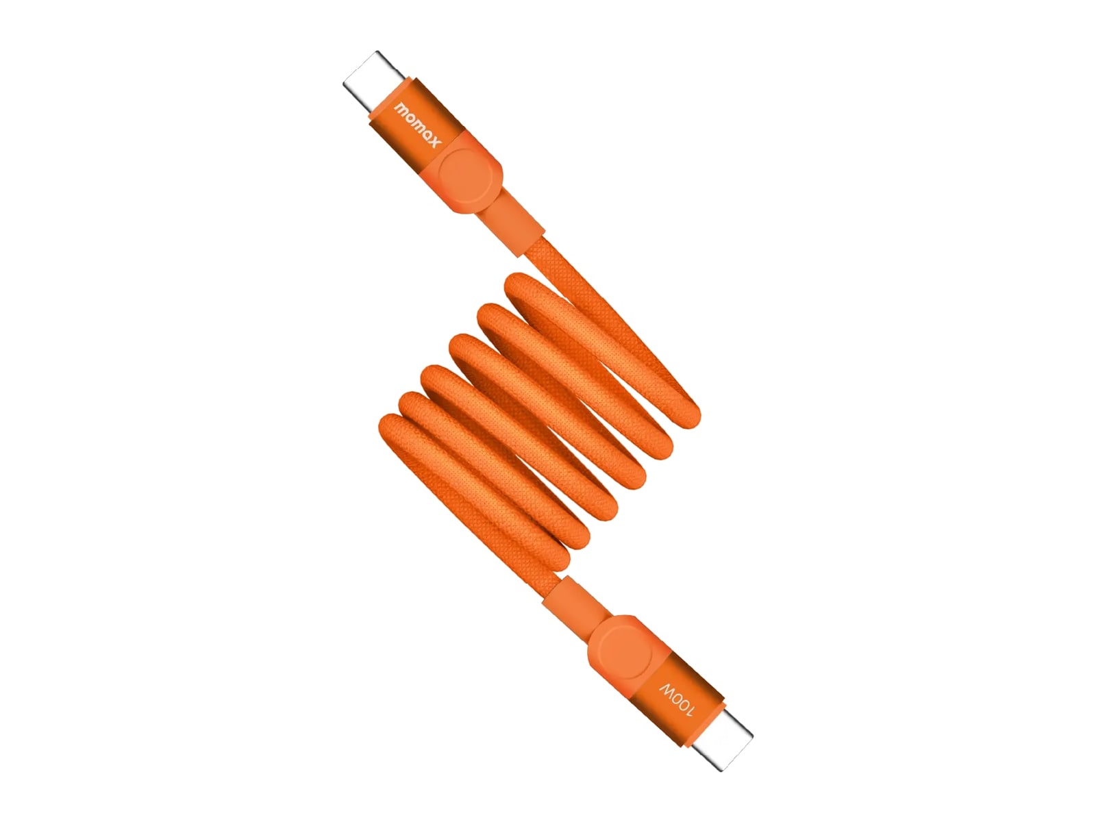 MOMAX - Mag.Link Magnetic USB-C to USB-C Cable 100W 1m Orange USB-C Cables