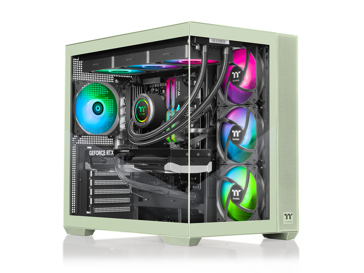 Thermaltake - LCGS View 9870M-380 - AMD Ryzen 7 9800X3D chip - 32GB Memory - 2TB SSD - Matcha Green