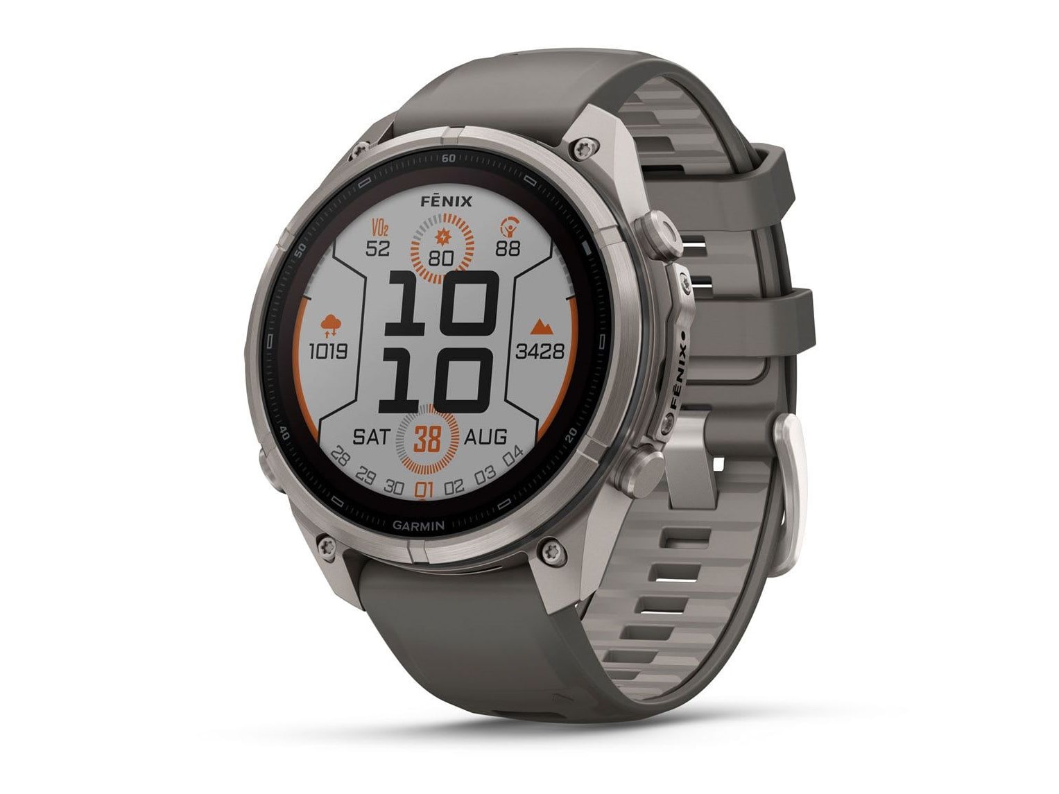 Garmin - fenix 9 Pro 47mm Solar GPS (Titanium, Pebble Gray/Silver Gray) Smart Watches - Gray