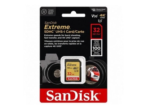 SanDisk - Extreme SDHC 100MB/s 32GB Storage Drives - UHS-I