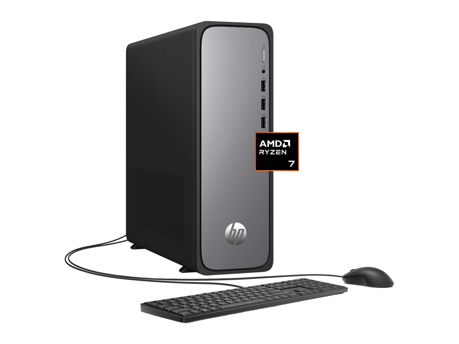 HP - OmniDesk S04-0064 - AMD Ryzen 7 7445HS chip - 8GB Memory - 512GB SSD - Meteor Silver