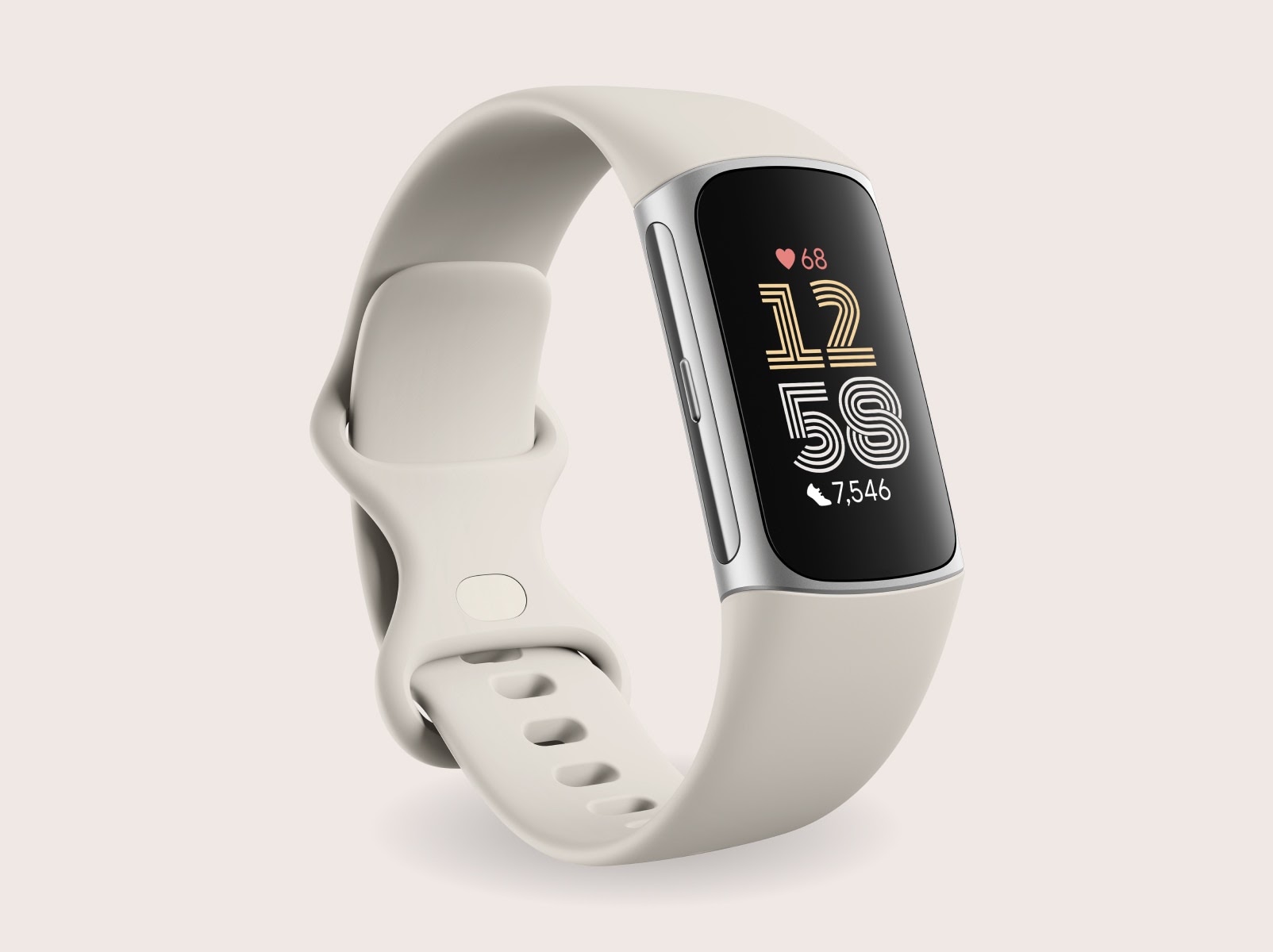 Fitbit - Charge 6 Fitness Tracker - Porcelain / Silver