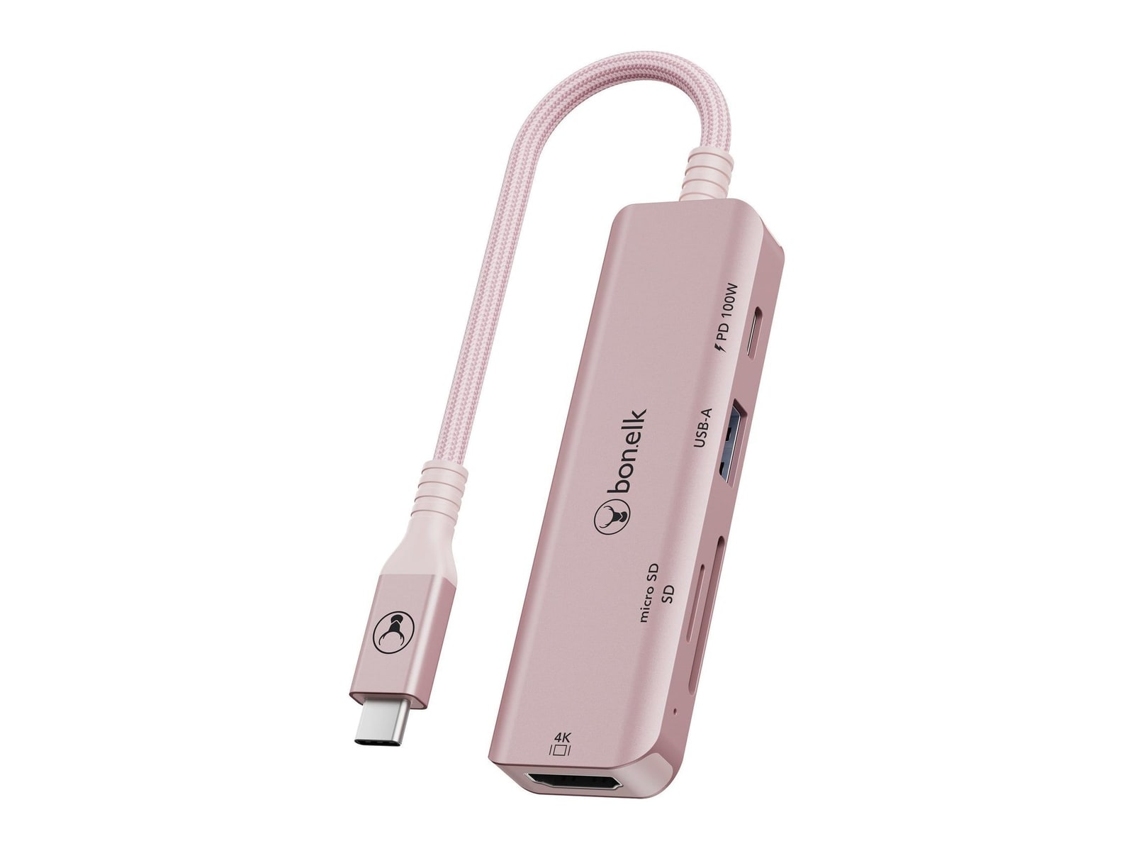 Bonelk - Long-Life USB-C 5-in-1 Multiport USB Hubs - Blush