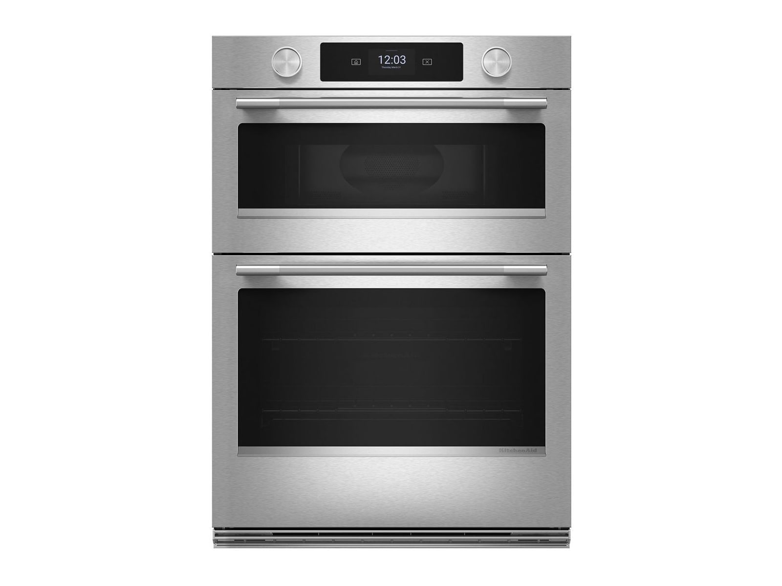 KitchenAid - Smart Combo Wall Oven with Assisted Cook Cycles 30-Inch Wide in PrintShield Stainless Steel Ovens & Ranges
