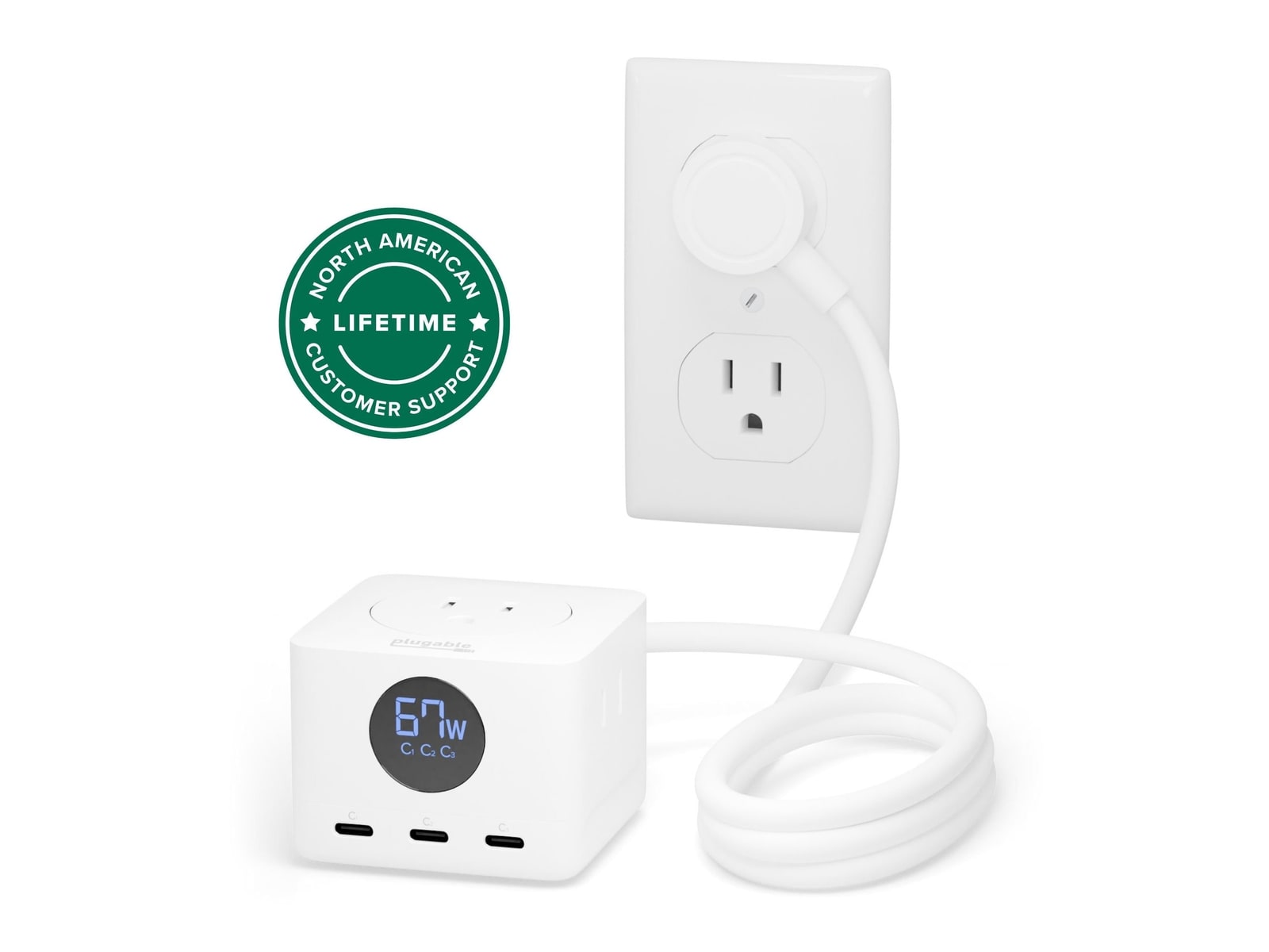 Plugable - Power Strip and USB C Charging Station Power Adapters