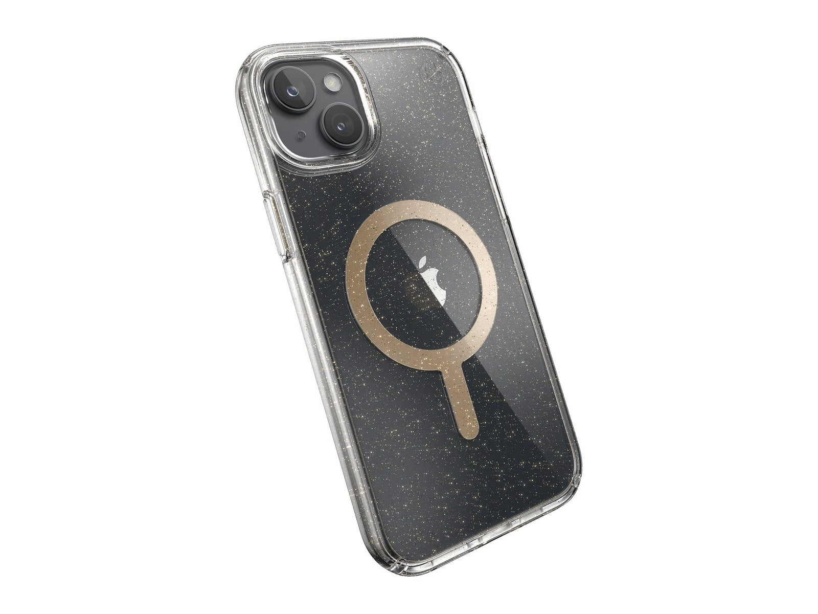 Speck - Presidio Lux Glitter MagSafe - iPhone 15 Plus - Clear/Gold Glitter