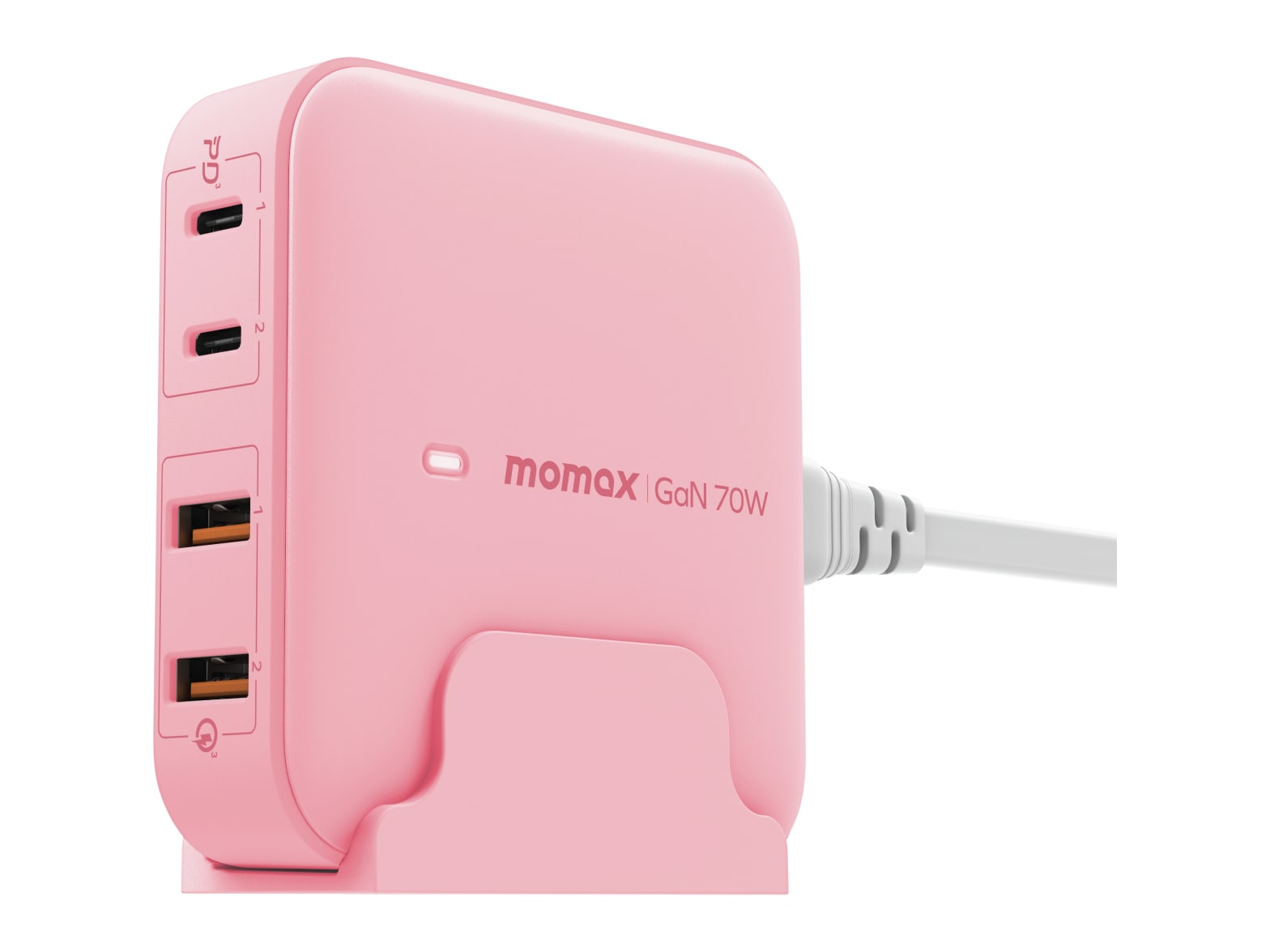 MOMAX - OnePlug 4-Port Desktop GaN Charger 70W Pink Wall Chargers
