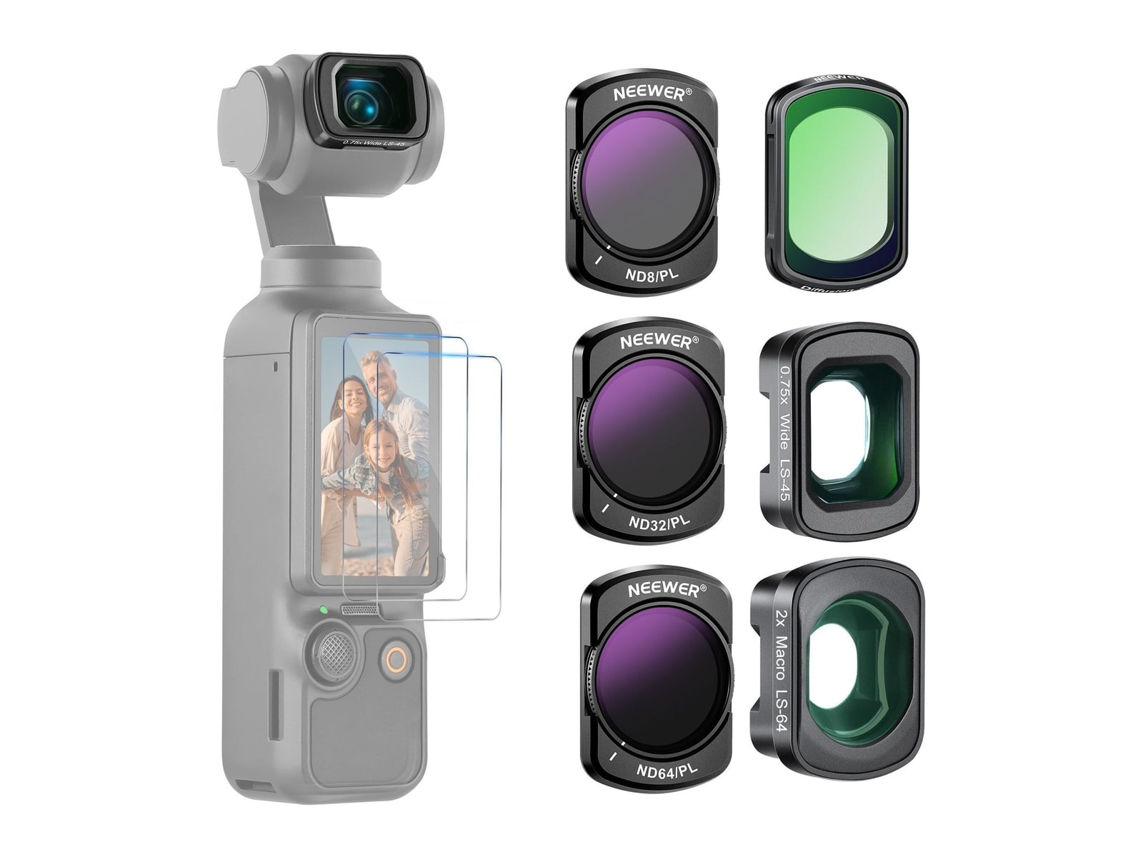 Neewer - FL-B16 Filter & Lens Set for DJI Osmo Pocket 3 / Pocket 4 & Xtra Muse Camera Accessories