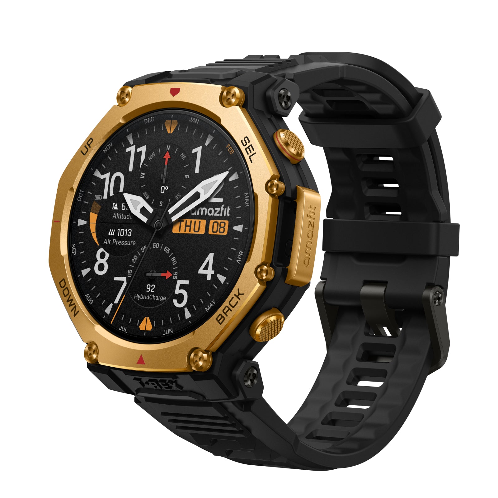 Amazfit - T-Rex 3 Pro GPS 48mm Outdoor Smartwatch - Black Gold