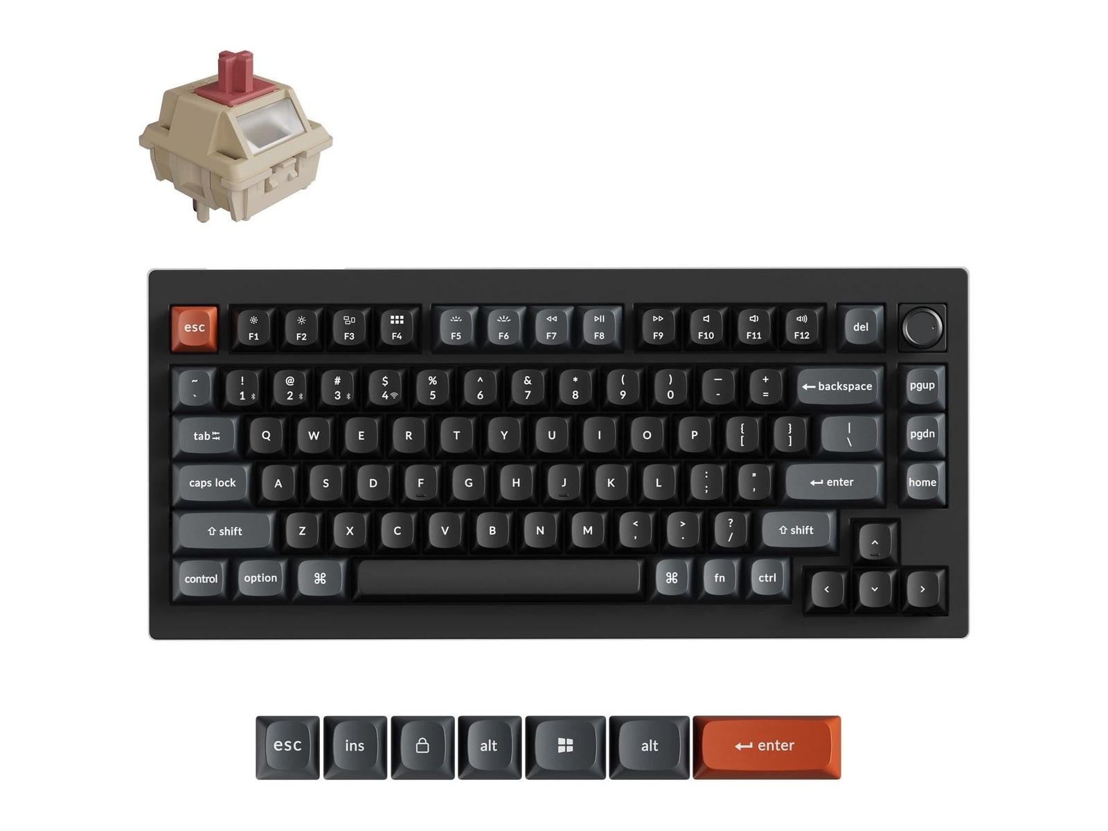 Keychron - V1 Ultra 8K Wireless Mechanical Keyboards - Black