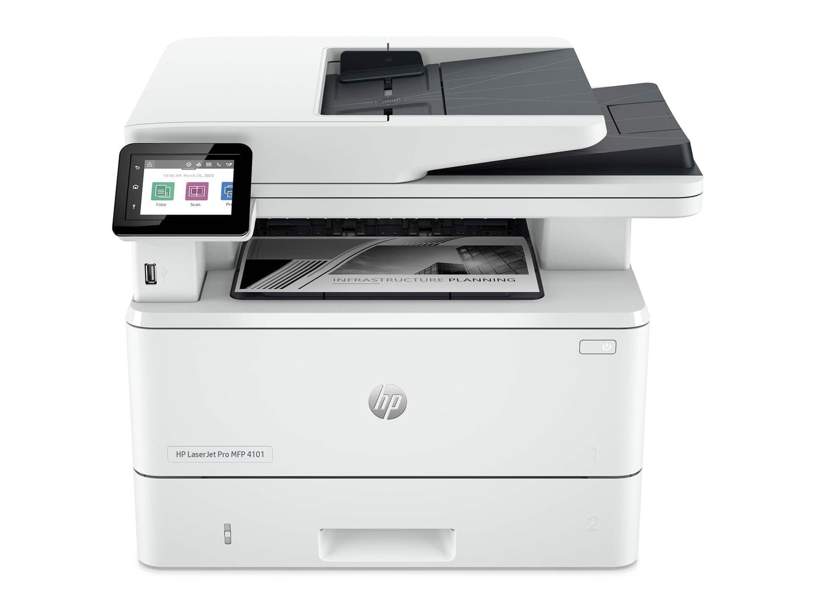 HP - LaserJet Pro MFP 4101fdw Wi-Fi, Ethernet Printers - White