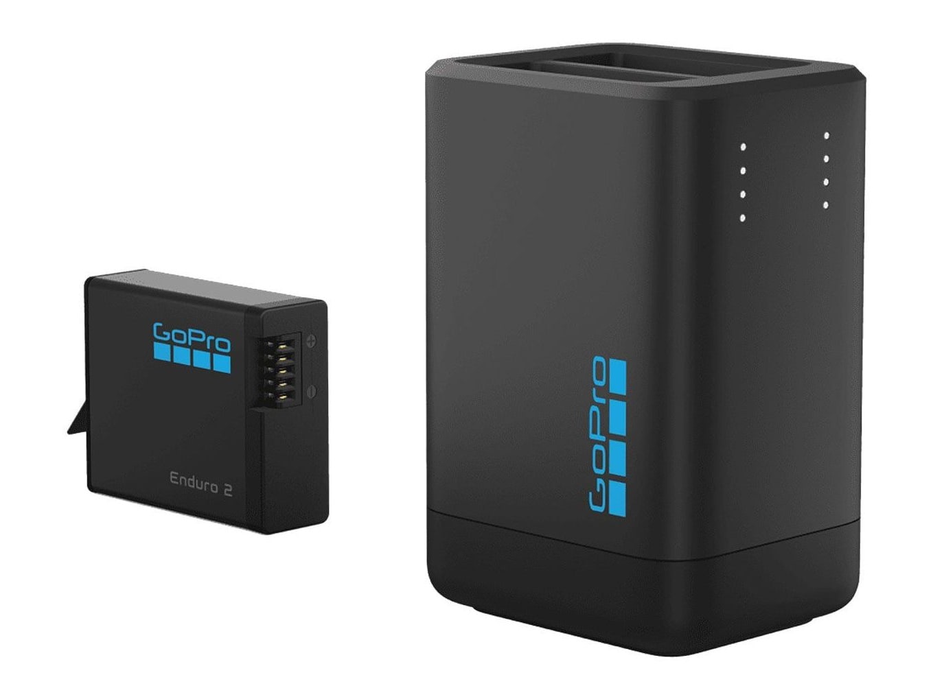 GoPro - Dual Battery Charger for Enduro 2 Including 1 Enduro 2 Battery Camera Accessories - Black (US)