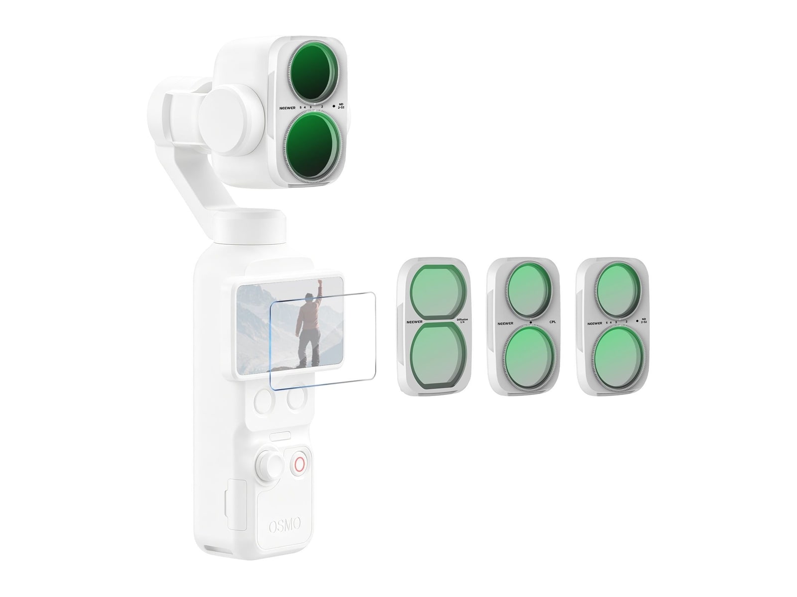 Neewer - ND/CPL/Effect Filter Compatible with DJI Osmo Pocket 4P Camera Accessories - White