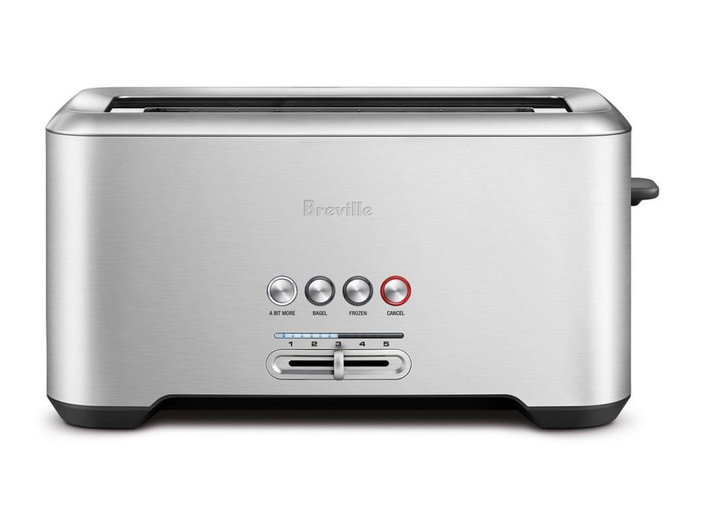 Breville - Bit More Stainless Steel Long Slot 4-Slice Toaster Toasters & Ovens
