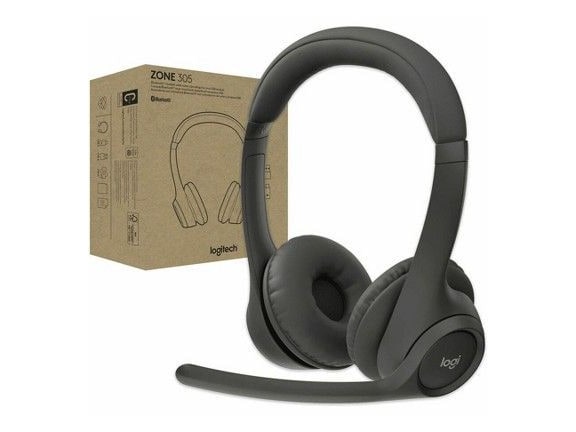 Logitech - Zone 305 Bluetooth On-Ear Headphones - Gray