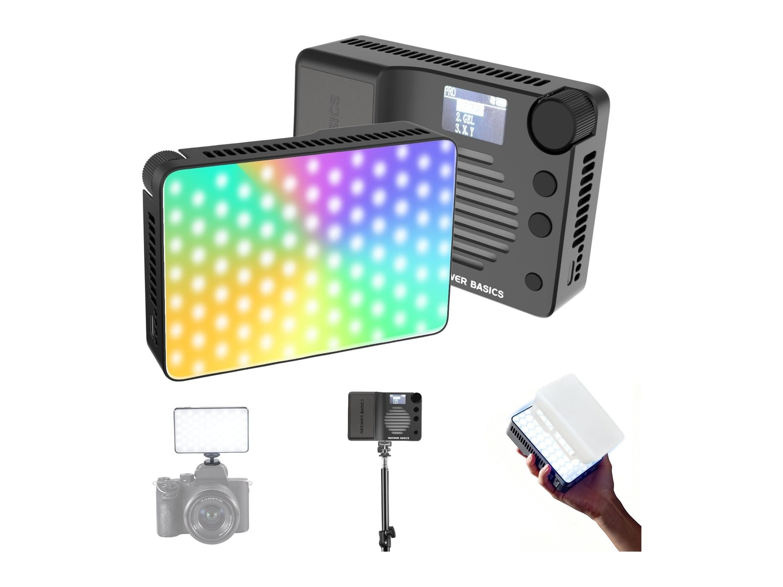 Neewer - BASICS BS40C Magnetic RGB Video Light Camera Accessories