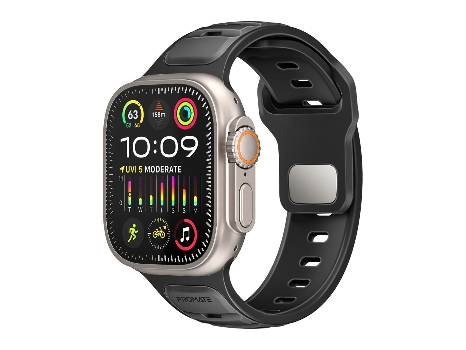 Promate - SiliBand-DC Watch Bands - Black