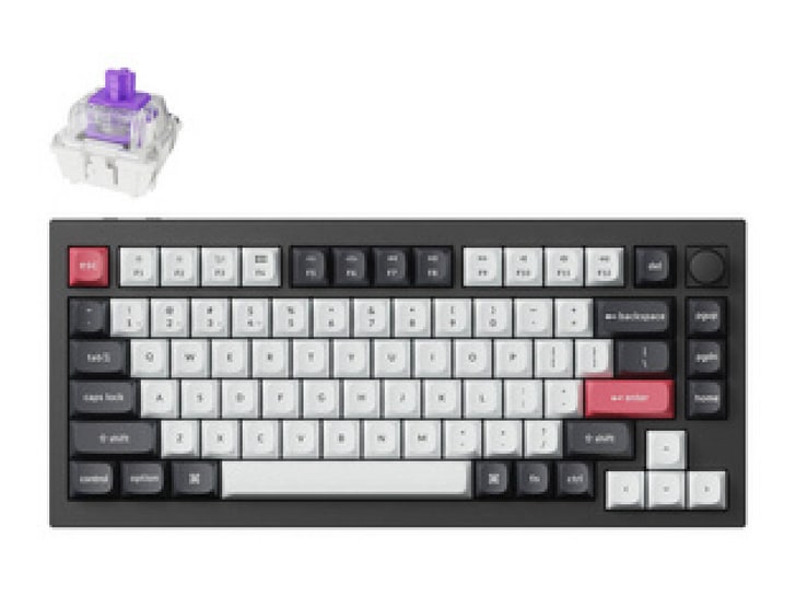 Keychron - Q1 HE Knob Wireless Mechanical Keyboards - Carbon Black