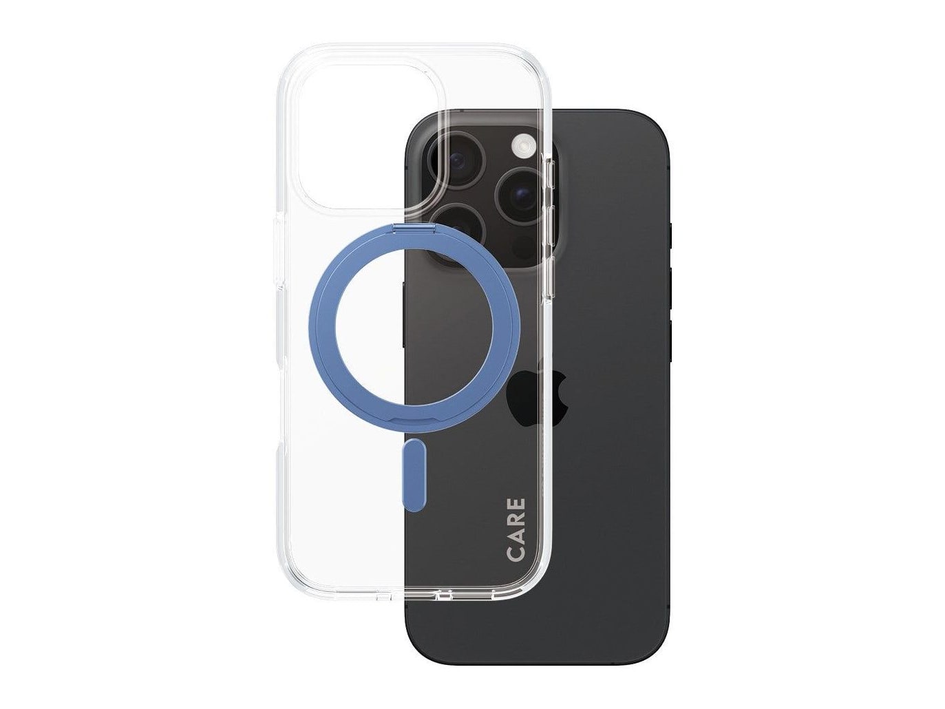 PanzerGlass - CARE Case Transparent w. Blue Kickstand & MagSafe iPhone 16 Pro