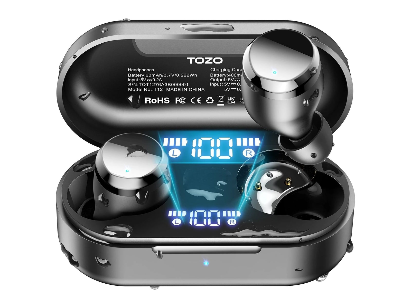 TOZO - Tonal Dots True Wireless Earbuds - Black