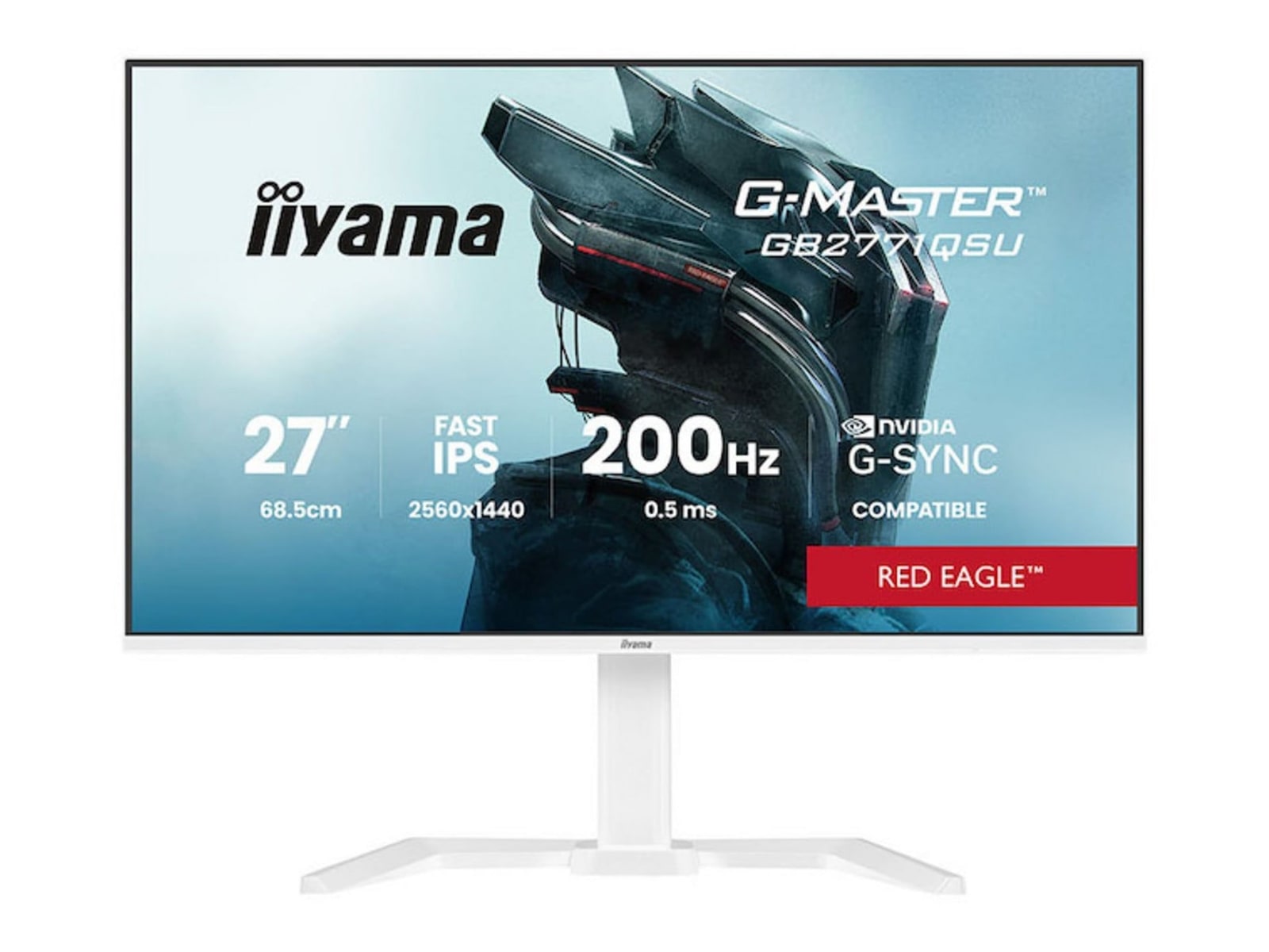 iiyama - 27" G-Master Red Eagle GB2771QSU-W1 WQHD 200Hz Gaming Monitors - White