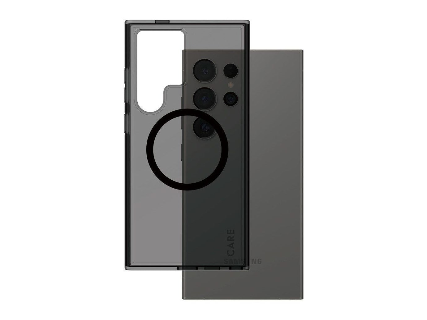 PanzerGlass - CARE Smokey Case w. Black Qi Compatible Samsung Galaxy S24 Ultra
