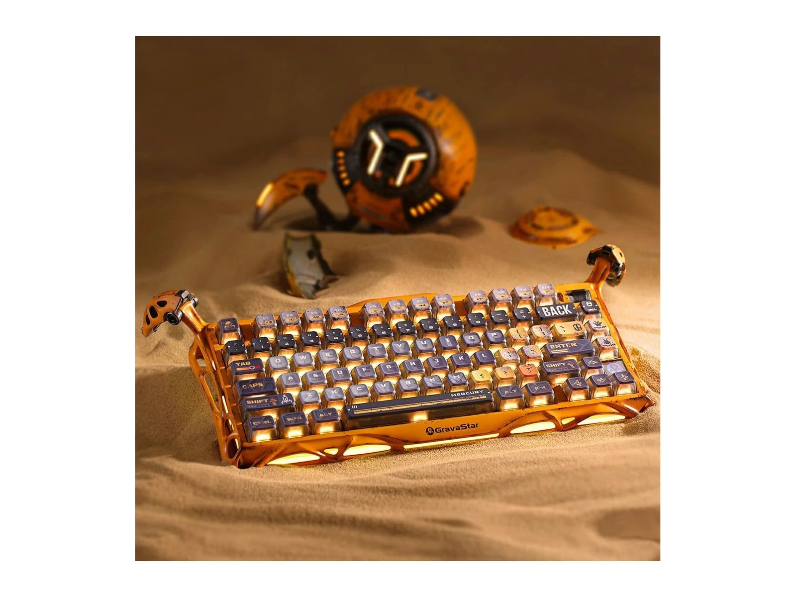 GravaStar - Mercury K1 Pro Special Edition Mechanical Keyboards - Battle-Worn Yellow