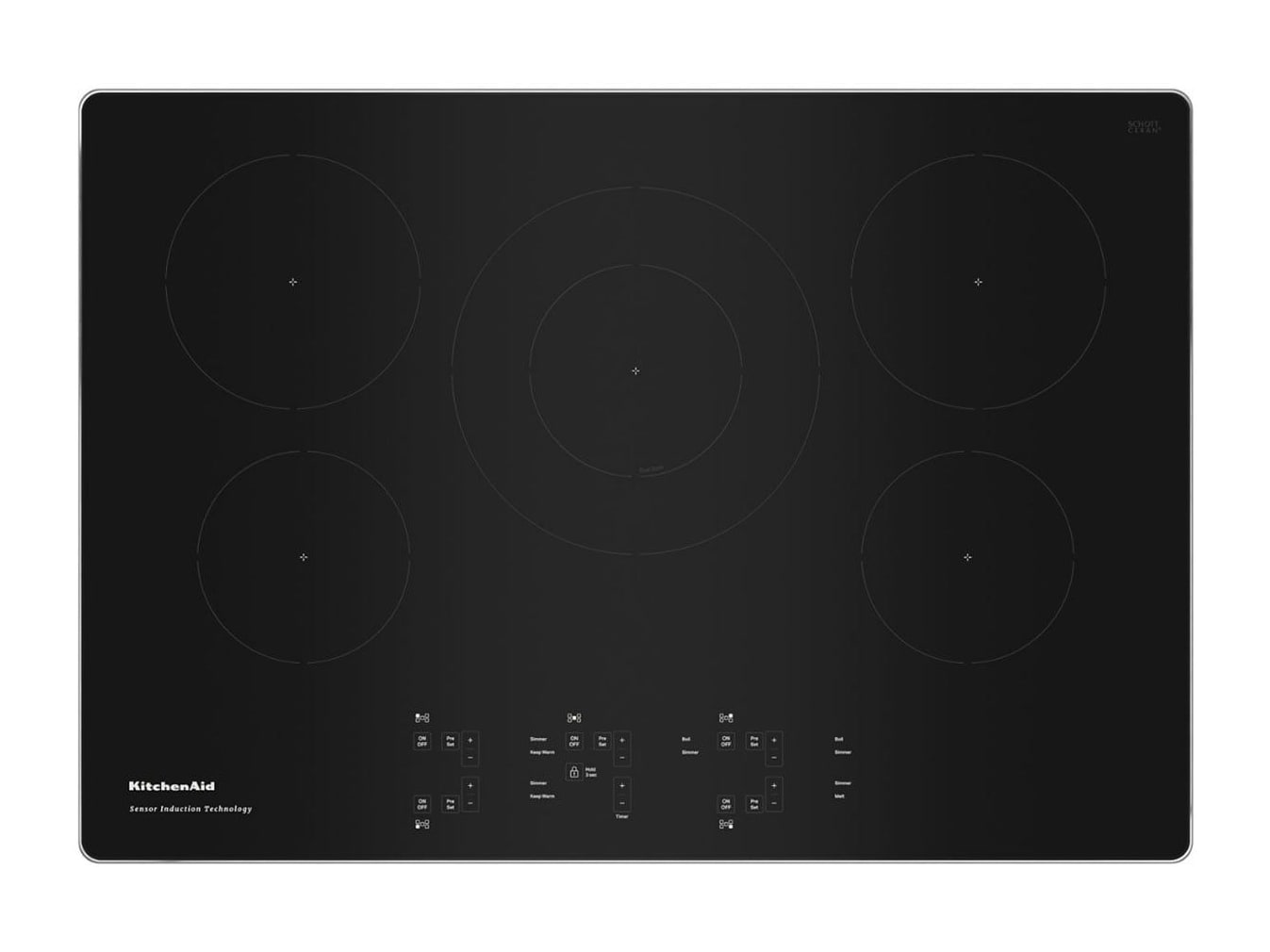 KitchenAid - 30" Stainless Steel 5-Element Sensor Induction Cooktop Cooktops