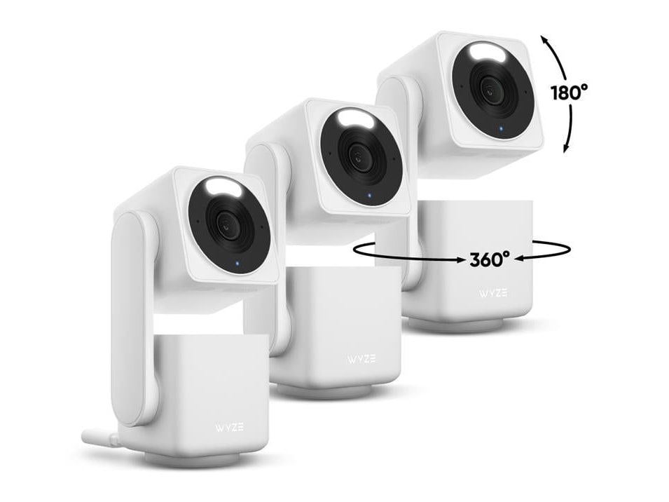 Wyze - Cam Pan v4 White 3-Pack Security Cameras