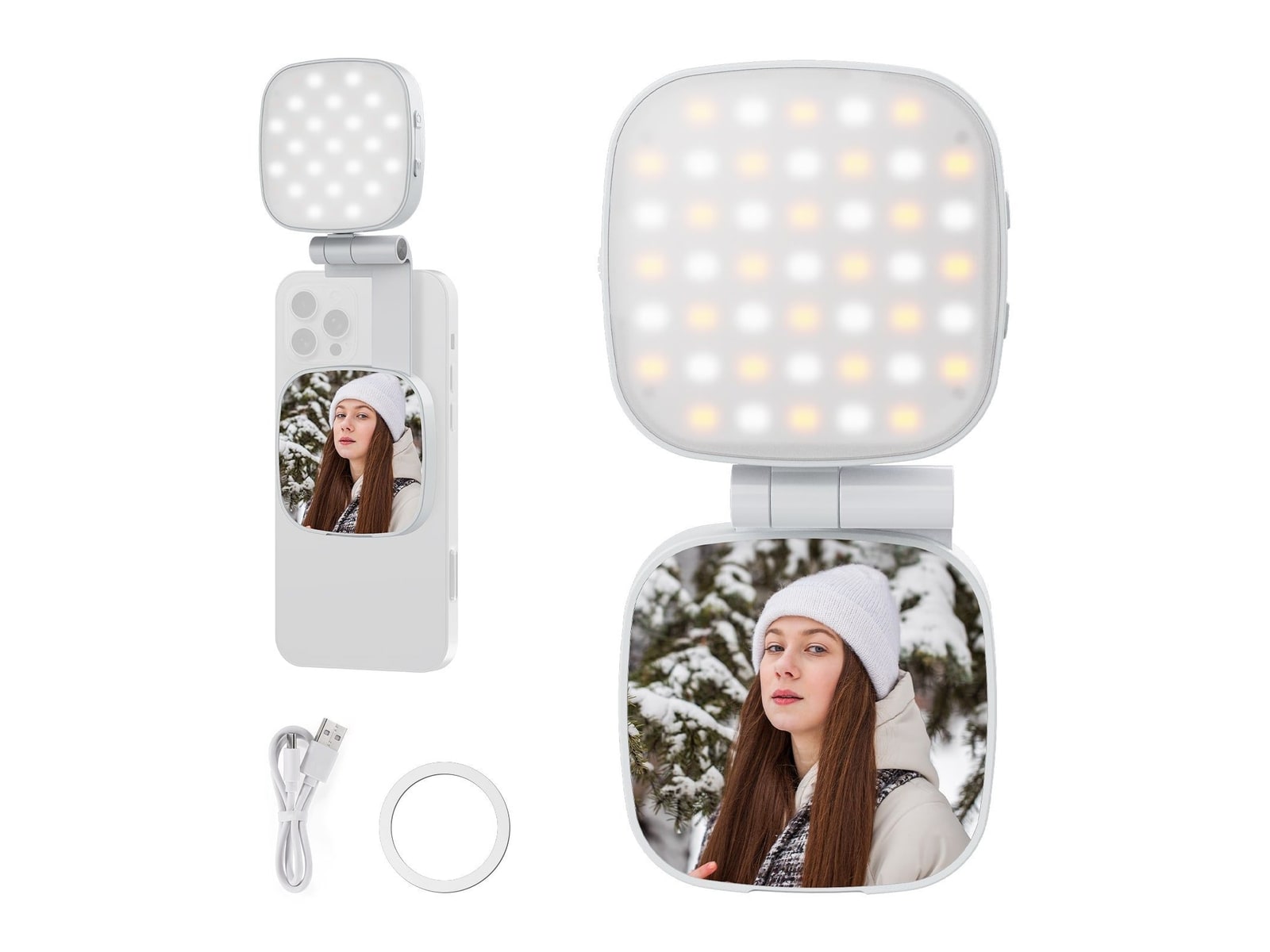 Neewer - BASICS NL45B Magnetic Selfie Light Camera Accessories - White