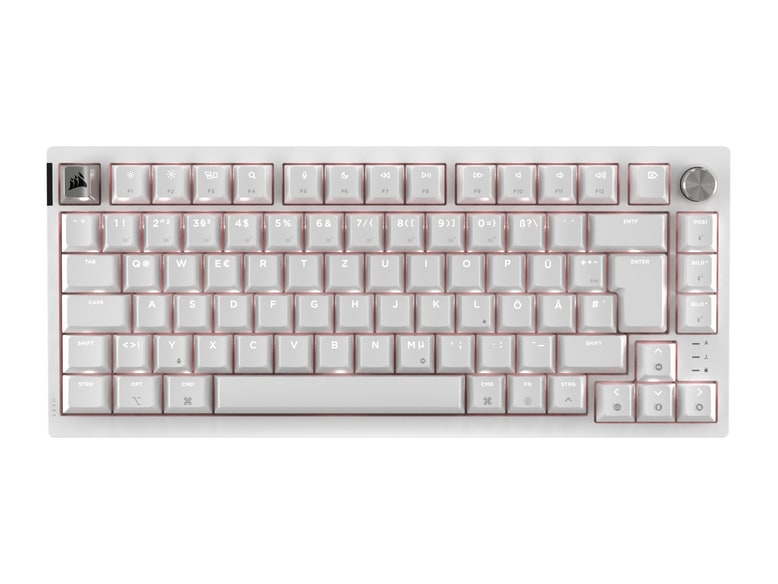 Corsair - K65 PLUS 75% Wireless Mechanical Keyboards - Frost White