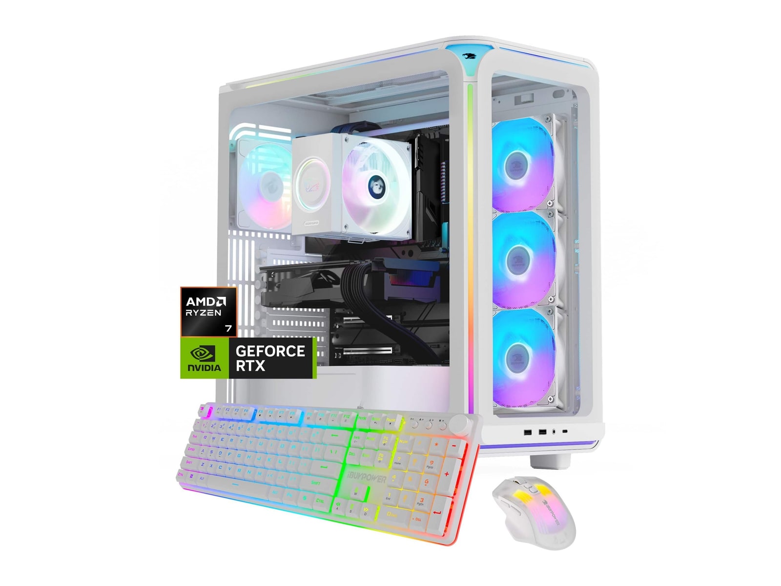 iBUYPOWER - Element EXWA7N5601 - AMD Ryzen 7 8700F chip - 16GB Memory - 1TB SSD - White
