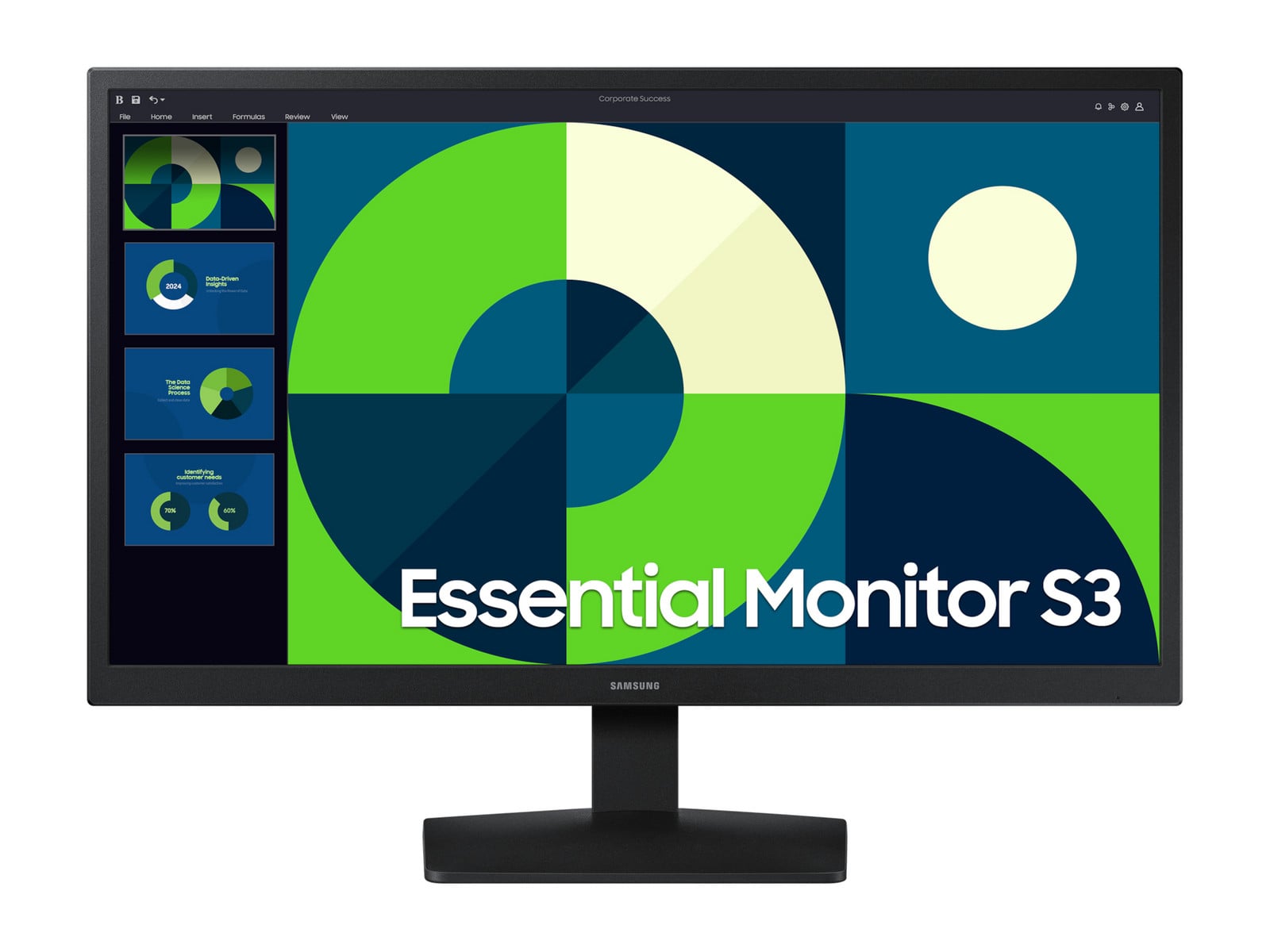 Samsung - 22" Essential Monitor S3 S22D310EA Full HD 75Hz Professional Monitors - Black