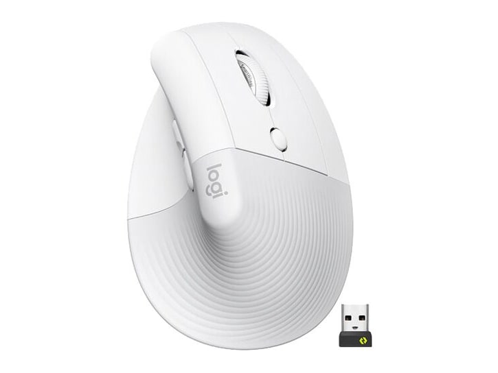 Logitech - Lift Vertical Wireless Mice - Off White