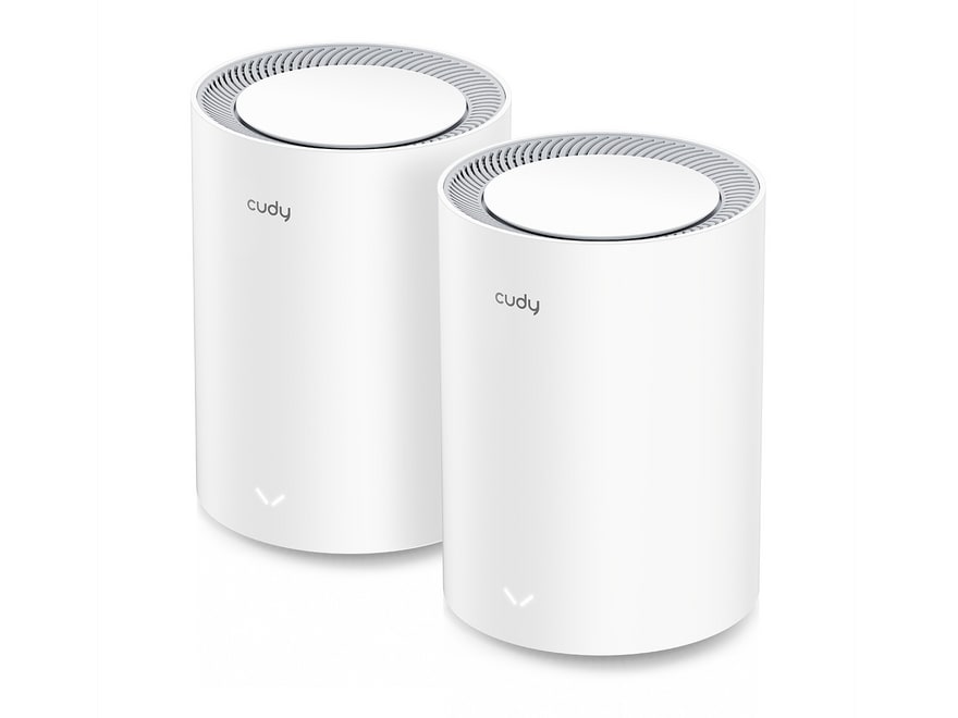 Cudy - M3000 2.0 AX3000 2.5G Mesh Wi-Fi 6 System (2-Pack) Dual-Band Wi-Fi 6 (802.11ax) Mesh Wi-Fi Systems