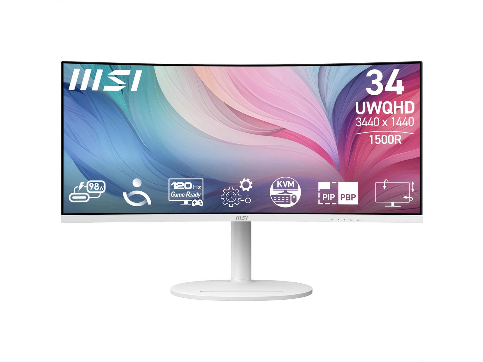 MSI - 34" MODERN MD342CQPWDE UWQHD 120Hz Ultrawide Monitors - White