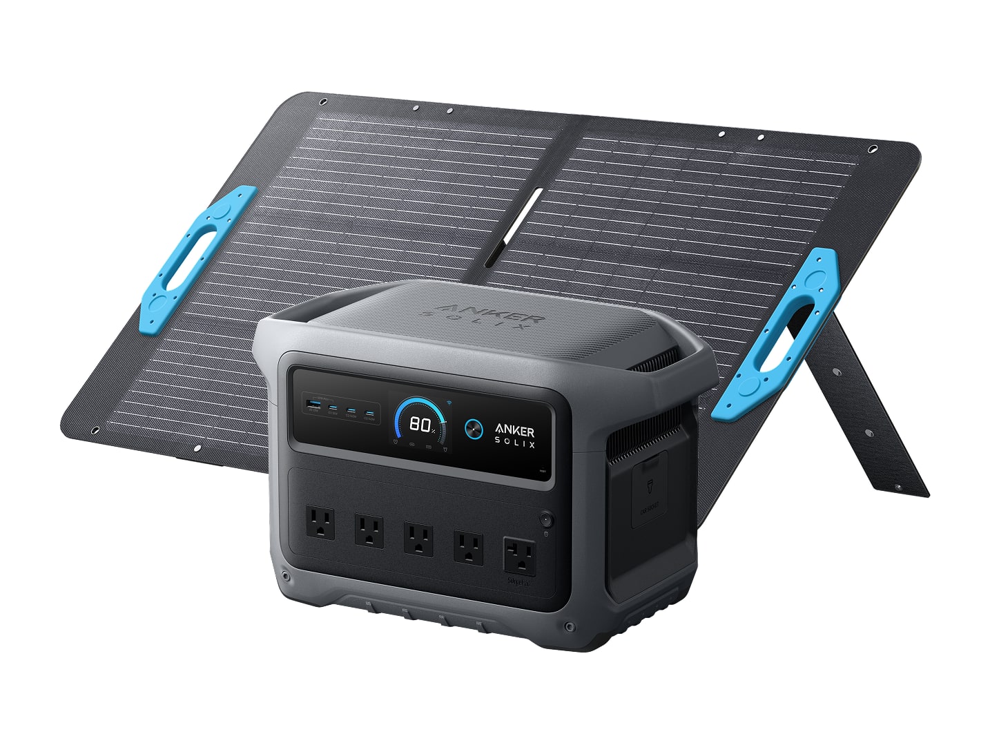 Anker - SOLIX C1000 Gen 2 with 100W Portable Solar Panel 1024Wh Portable Power Stations