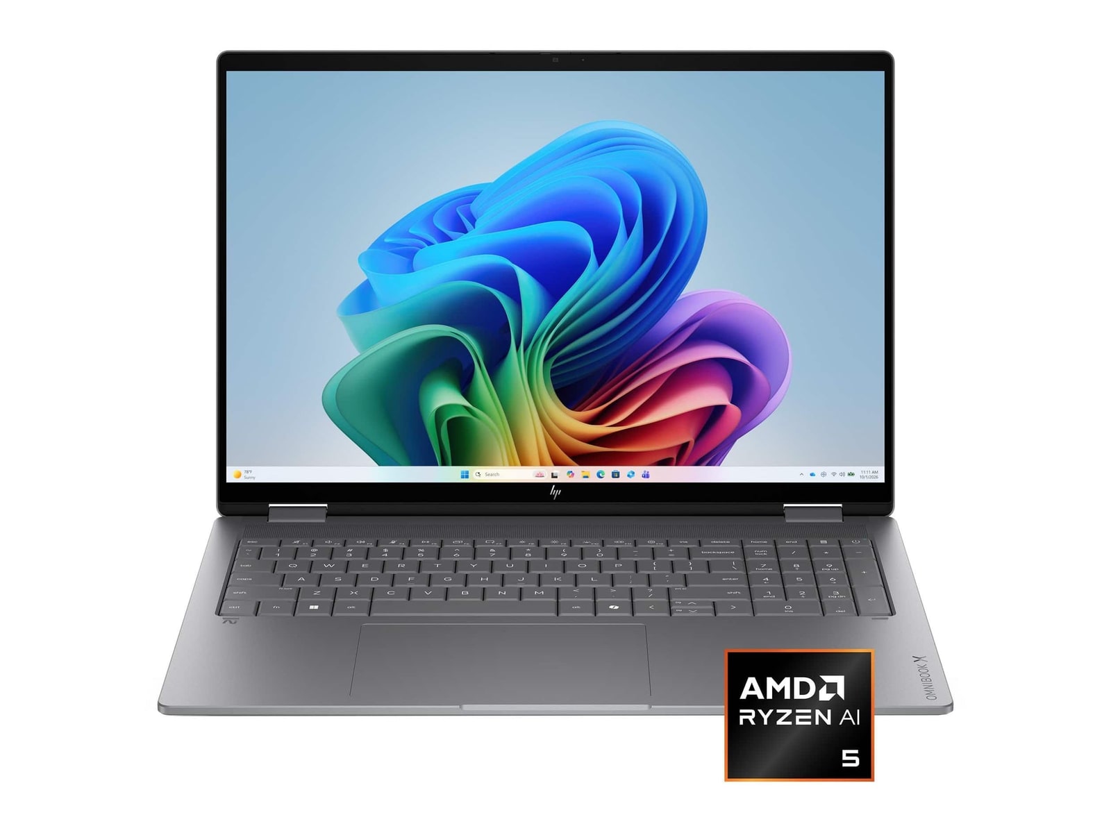 HP - OmniBook X Flip 16-cc0003dx 16" - AMD Ryzen AI 5 430 chip - 16GB Memory - 512GB SSD - Meteor Silver