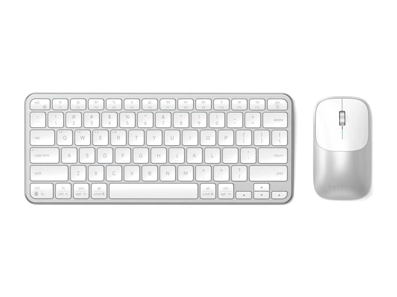 Satechi - Slim CEX1 Wireless Combo Bluetooth Wireless Keyboards - Silver