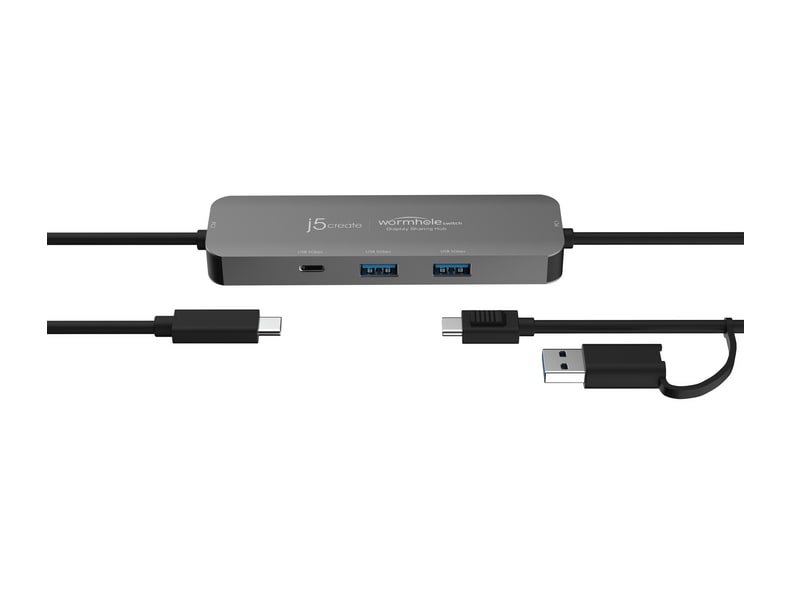 j5create - Wormhole Switch Display Sharing Hub USB Hubs - Gray