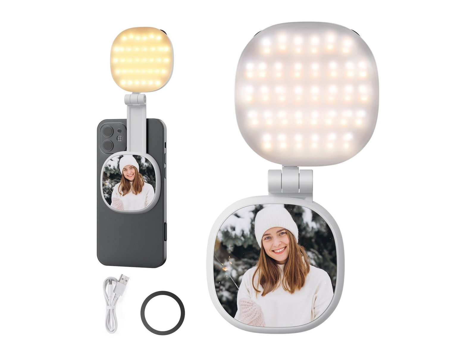 Neewer - BASICS NL72B Magnetic Selfie Light Camera Accessories - White